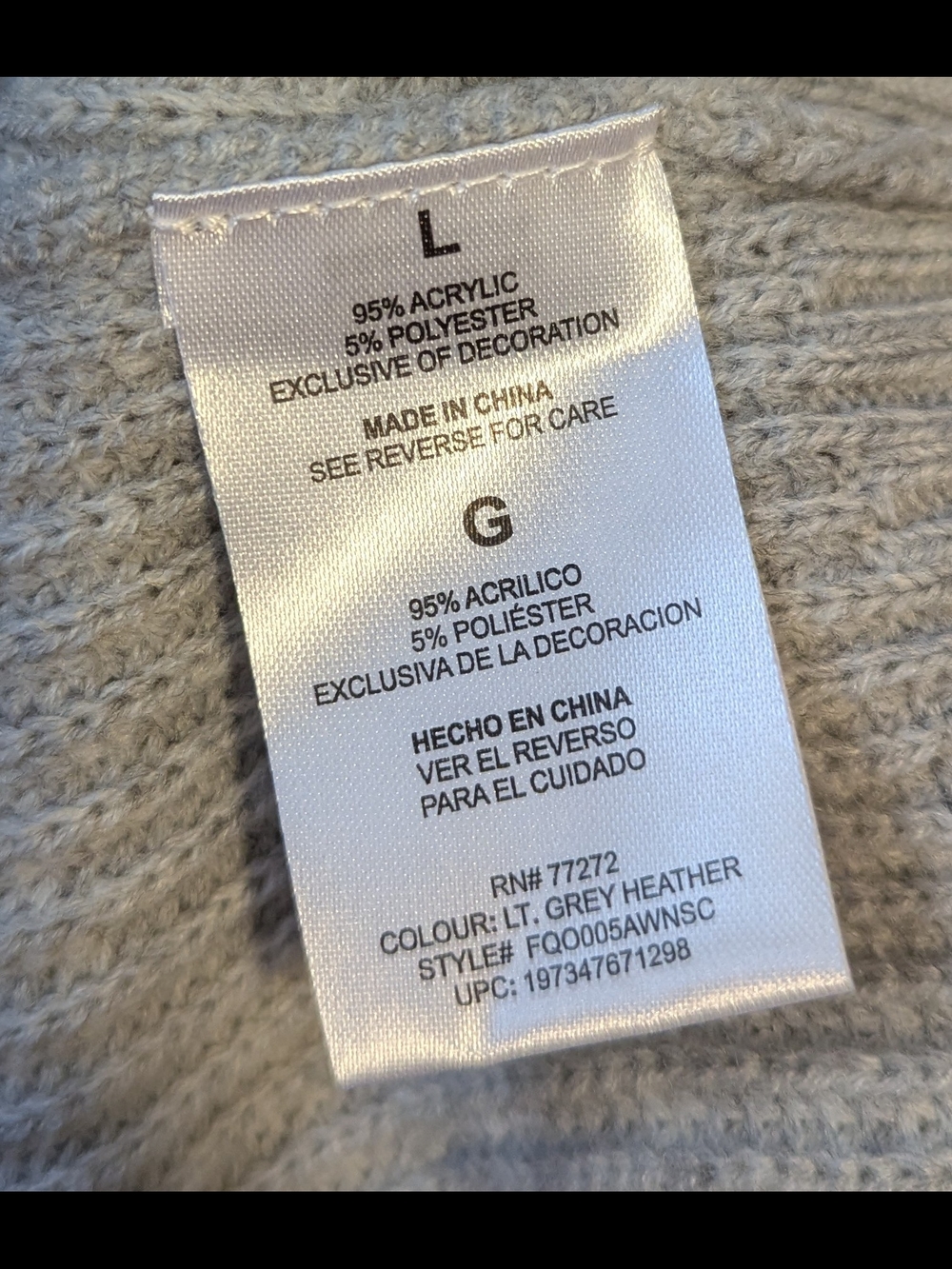French Connection Light Gray Pearl-Embellished Crewneck Sweater - Picture 2 of 4